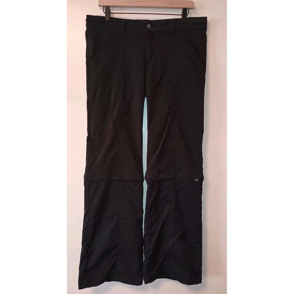 Prana Monarch Convertible Hiking Pants Womens 12 Black Zip Off Travel Trail